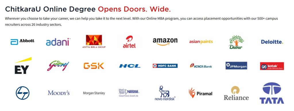 Chitkara Online MBA Top Recruiters