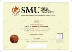 SMU Online MBA Degree Certificate Sample