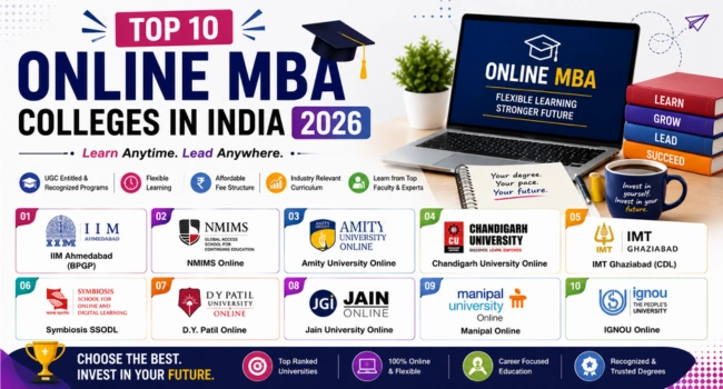 Top 10 Online MBA Colleges in India 2026