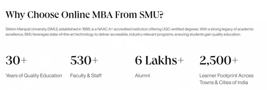 Why Choose SMU Online MBA Infographic